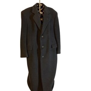 Silver Cloud Cashmere Wool Nylon Dark Gray Long Overcoat "British Tradition"